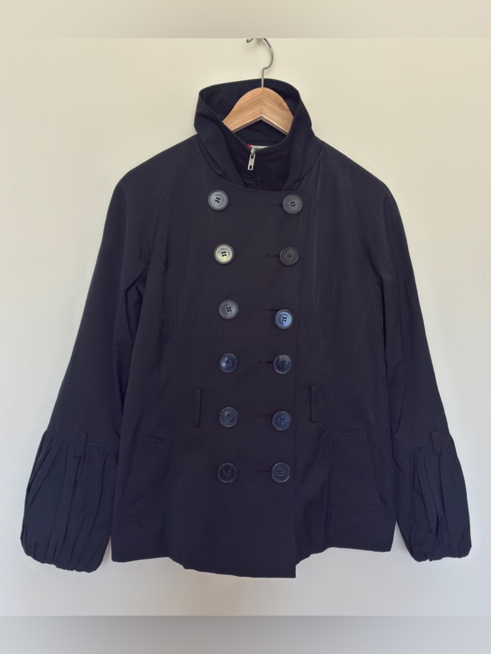 Sinequanone Paris Black Double Breasted Jacket Puff Sleeve Coat Size Small